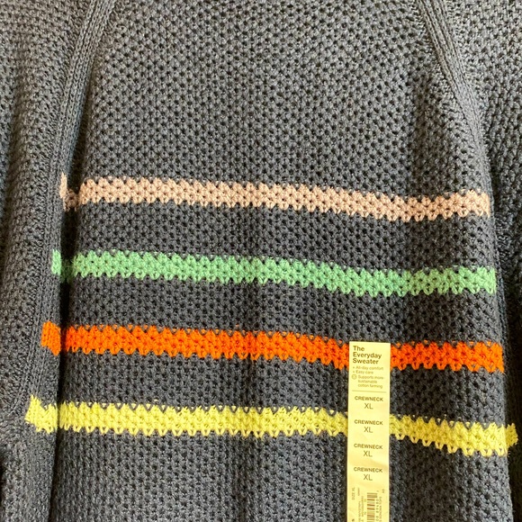 Women's Sonoma Navy Blue Stripe Allover Stitch Pullover Sweater Size XL. New - Picture 2 of 7